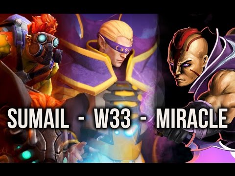w33, Miracle-, SumaiL crazy 8000 MMR FIGHT - Dota 2