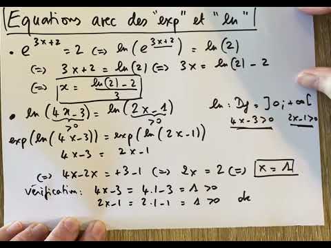 Equations with exp and ln . MA100A exo 6 ​​. L1 Analysis