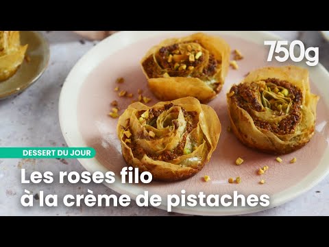 Pistachio Filo Roses