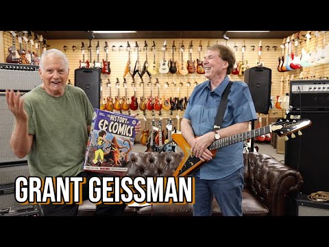 Grant Geissman's Comic Book and his Epiphone Flying V at Norman's Rare Guitars