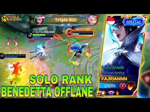 TOP GLOBAL BENEDETTA OFFLANE | SOLO RANK BENEDETTA OFFLANE | BENEDETTA OFFLANE ROTATION | MLBB