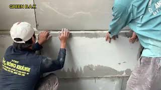 CÙNG QUAN  SÁT CÁC ANH THỢ THI CÔNG ỐP  TẤM  EPANEL TẠI  CÔNG TRÌNH NHÀ Ở ĐỨC HOÀ LONG AN