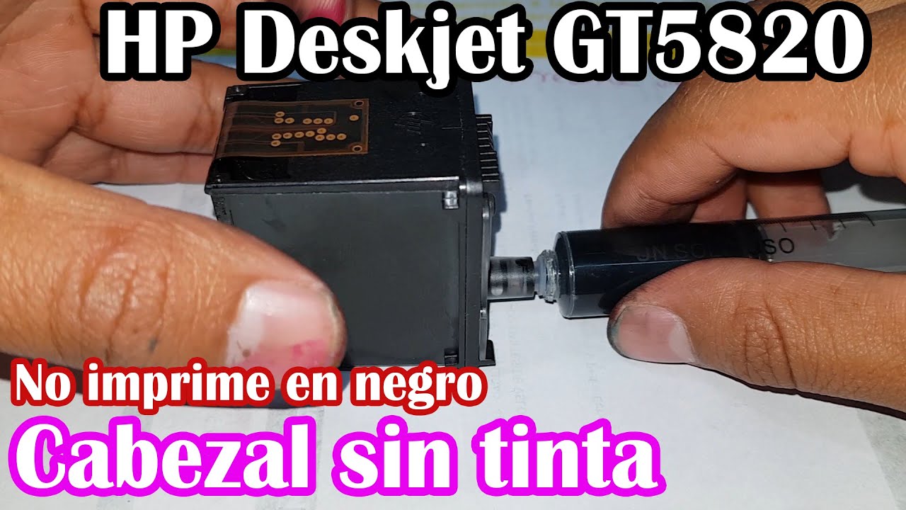 😁No imprime en negro - Impresora HP Deskjet GT5820 - Cabezal sin tinta