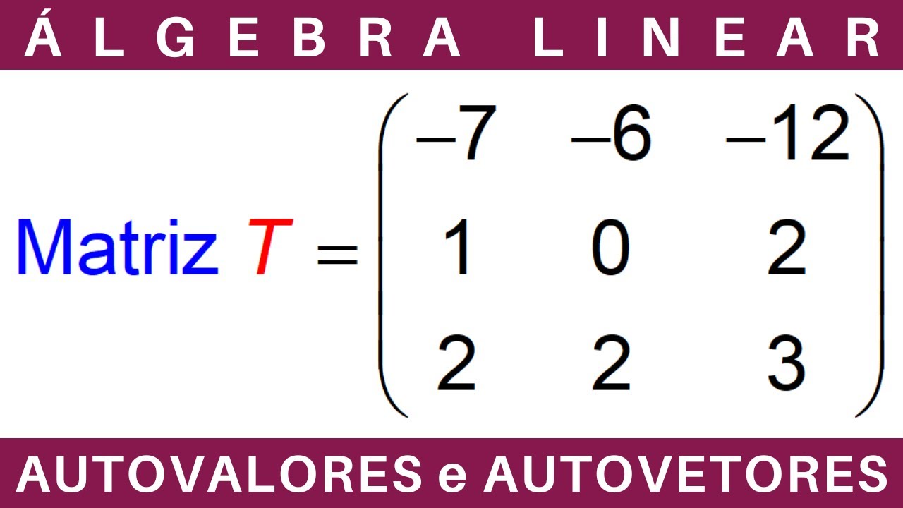 ÁLGEBRA LINEAR ⚛️ AUTOVALORES e AUTOVETORES MATRIZ 3x3 #exercícios