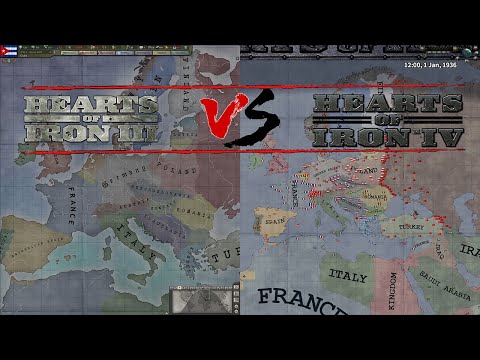 Hearts of Iron 3 VS Hearts of Iron 4 [Paradox Double Timelapse]