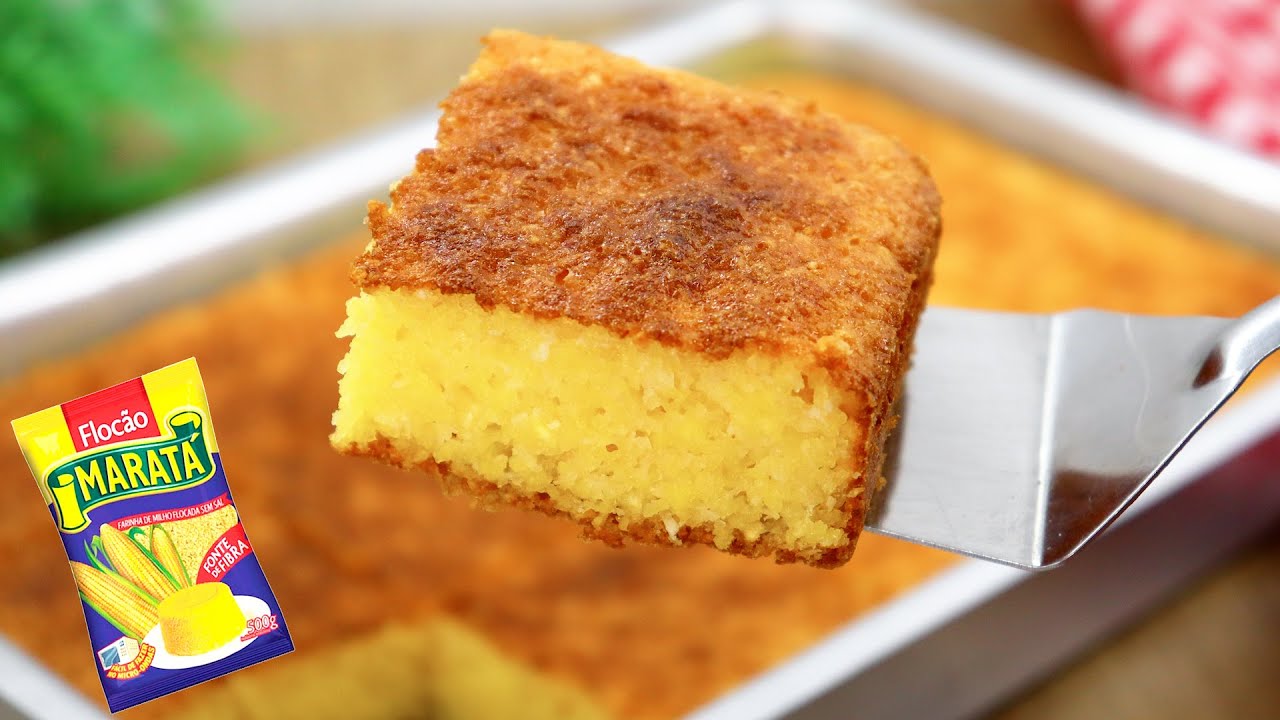 BOLO DE FLOCÃO FOFINHO E DELICIOSO