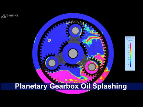 SIMERICS: CFD Simulation of Oil Splashing in a Planetary Gearbox