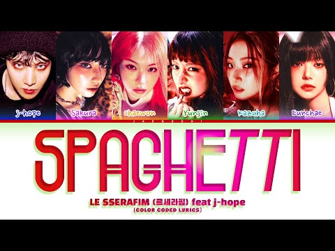 LE SSERAFIM (르세라핌) ''SPAGHETTI' (feat. j-hope of BTS) (Color Coded Lyrics)