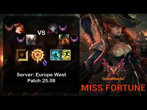 Miss Fortune ADC + Pantheon vs Jhin + Nautilus - EUW GrandMaster - Patch 25.08