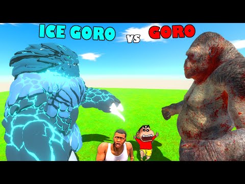CHOP Upgrading GORO THE GIANT into ICE GORO YETI in Animal Revolt Battle Simulator SHINCHAN FRANKLIN