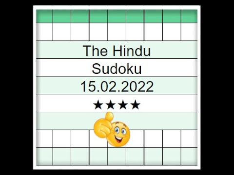 🔊How to Solve The Hindu Sudoku 4 Star | Step by Step Solution | 15.02.2022| Difficulty Level  ★★★★