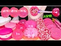 ASMR PINK LIGHT CANDY FLOWER JELLY PEACH JELLY PINK OREO STRAWBERRY MACARON 핑크 먹방 EATING SOU