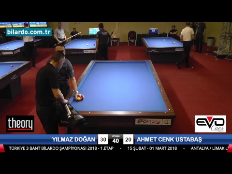 YILMAZ DOĞAN & AHMET CENK USTABAŞ Bilardo Maçı - 2018 ERKEKLER 1.ETAP-3. Ön Eleme