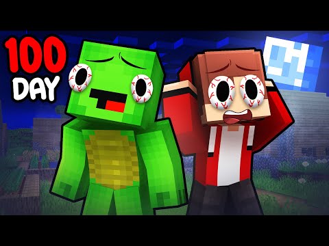 Mikey and JJ Don’t Sleep for 100 Days in Minecraft (Maizen)
