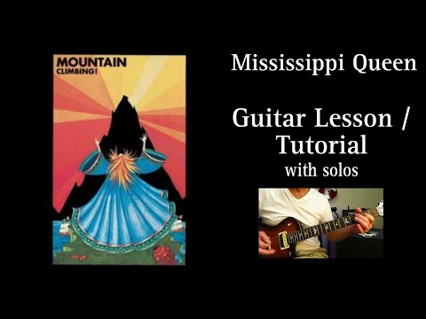 Classic Tracks of the 70s - Mississippi Queen - Mountain. Guitar Lesson / Tutorial.