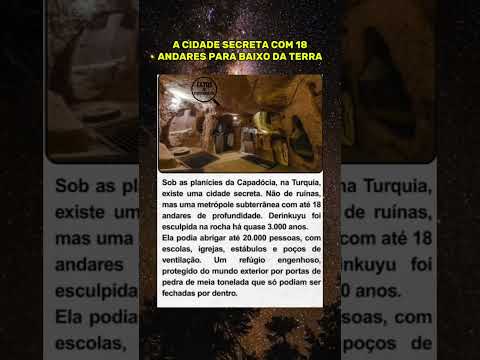 UMA METRÓPOLE SUBTERRÂNEA CONSTRUÍDA HÁ MILÊNIOS.