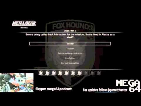 Mega64 Poorly Played Stream 82 - Jared's Call, Question 7 to Metal Gear Trivia