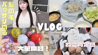 【日常vlog】髪の毛バッサリ切りました✂️ガチャガチャ大量開封🍿最近の出来事🙄