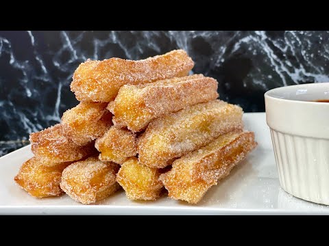 VOICI COMMENT FAIRE DES CHURROS À LA MAISON SANS MACHINE👩🏻🍳 Avec sauce chocolat 🍫 Deli Cuisine