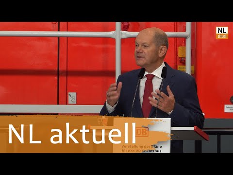 Bahnwerk Cottbus - Ausbau | Reden von Olaf Scholz, Andreas Scheuer und Dietmar Woidke