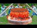 CHICKEN MANDI BIRYANI Underground Arabian Traditional Recipe Cooking In Village Kuzhi Mandi