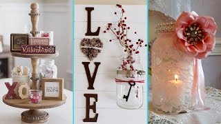 ❤ DIY Shabby chic style Valentine Mason Jar decor Ideas❤ | Valentine decor | Flamingo Mango|