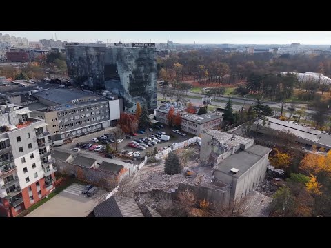 ŁÓDŹ Z LOTU PTAKA 🦅 Wyburzanie starego budynku Filmoteki Narodowej