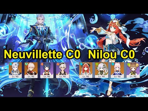 Neuvillette C0 Vape & Nilou C0 Bloom Spiral abyss floor 12 Genshin Impact