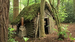 Primitive Log Cabin in the Woods - Moss Roof (Overnight Camp)