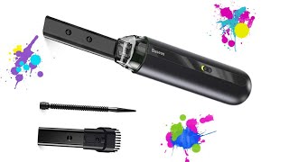 Baseus Mini Handstaubsauger, Kabelloser Tragbarer Autostaubsauger, 5000Pa mit 2-in-1-Saugdüse