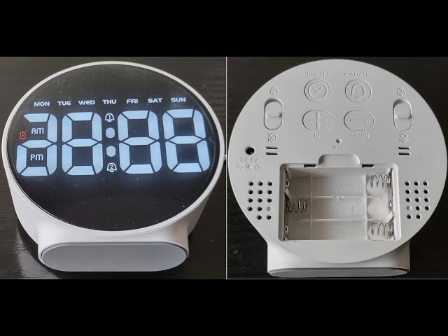 Vídeo relacionado con Jsdoin Reloj Despertador Digital, LED Pantalla Reloj Alarma Inteligente con Temperatura, Sensor de Brillo, 12/24 Horas, Función Snooze y Alarma para Dormitorio, Hogar, Oficina(Recargable,Blanco)