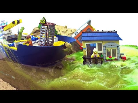 LEGO Ship VS Huge Dam - LEGO Tsunami Dam Breach Experiment