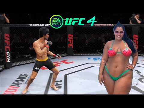 UFC4 Bruce Lee vs fat girl EA Sports UFC 4