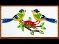 Paper Quilling : How to make beautiful Love birds