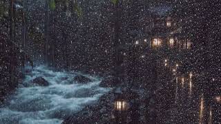The sound of heavy rain and thunder for sleeping, studying, or relaxing