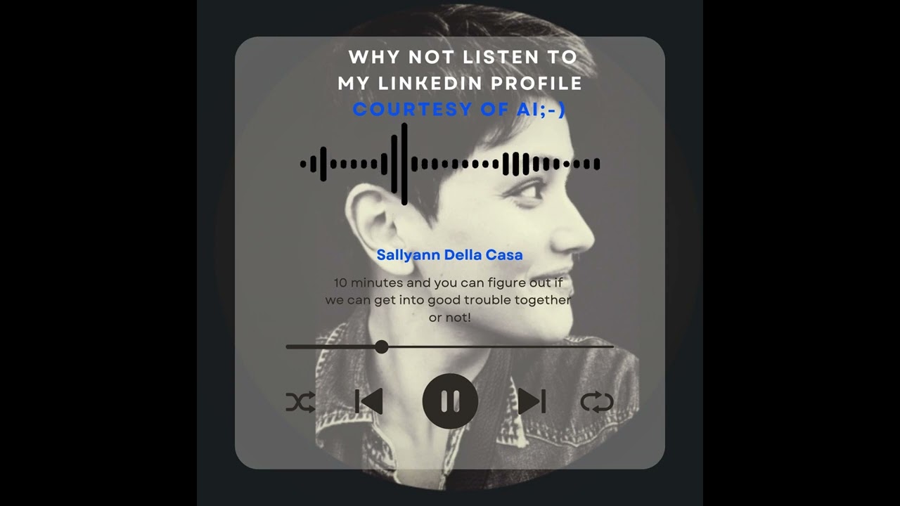 An AI interview by two AI podcast hosts analsing Sallyann Della Casa , our Linkedin profile