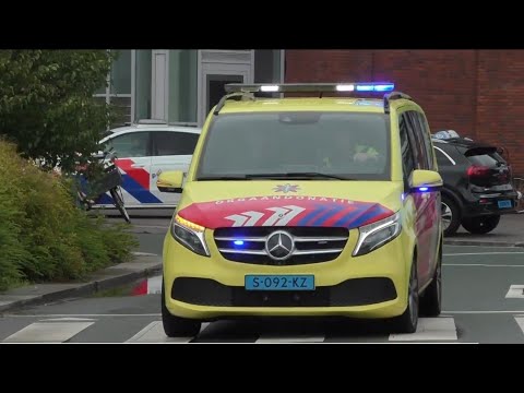 Ambulance Rapid Responder en TPT met spoed onderweg in Amsterdam en Zaandam