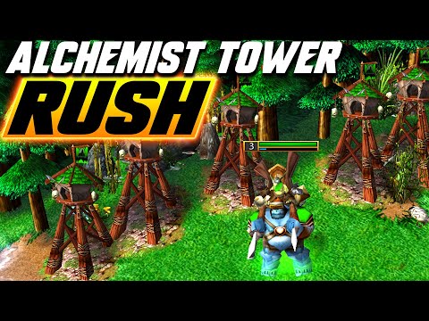 The Unbelievable Alchemist Tower Rush - WC3 - Grubby