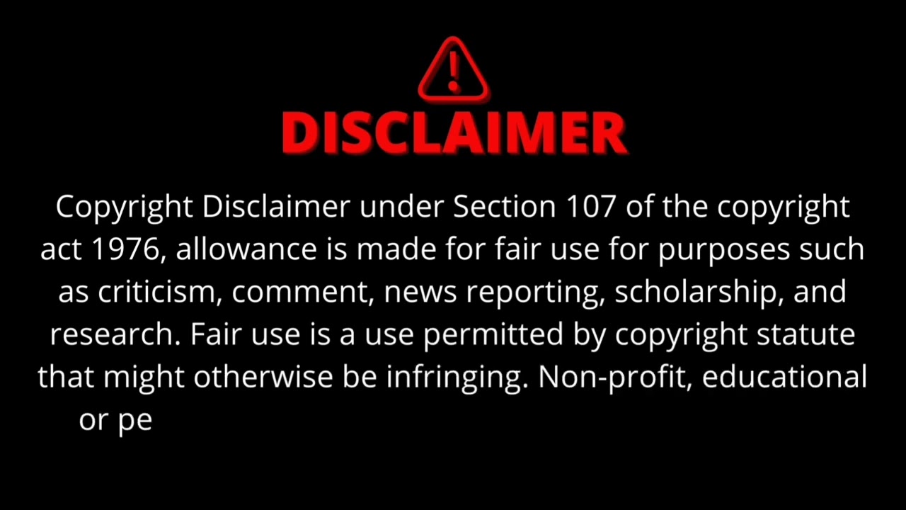 Disclaimer for YouTube video