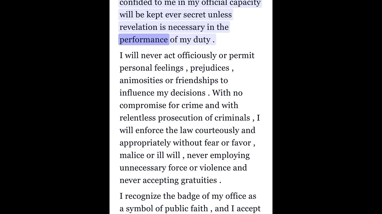 Law Enforcement Code of Ethics- Full