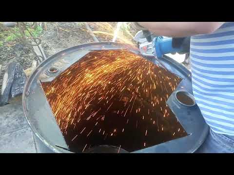 Садовый умывальник - мойка из бочки из-под машинного масла своими руками. Делаем за 15 минут.