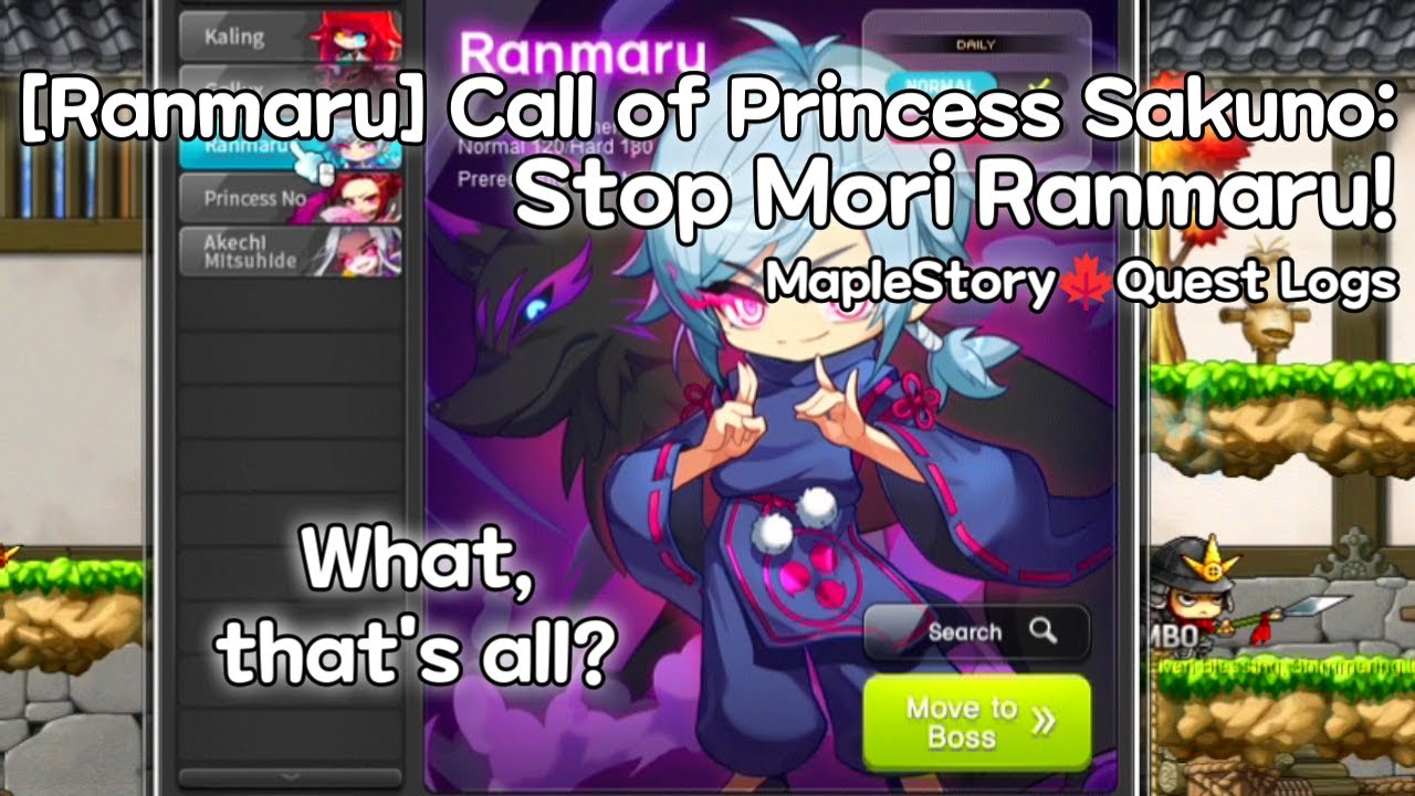 What's in here?📦• °[Ranmaru] Call of Princess Sakuno: Stop Mori Ranmaru!° • MapleStory🍁Quest Logs