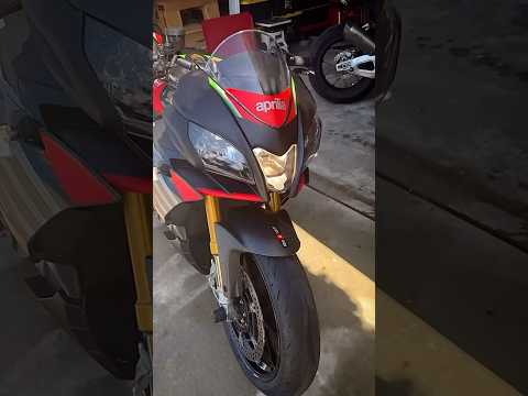 APRILIA TUONO V4 FACTORY 2020 SPARK Titanium&Carbon Slip-On/Cat Delete Exhaust Sound (Cold Start)
