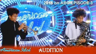 Milo and Julian Sposato  17 y.o. Twins sing DUPE Run Away Baby Audition American Idol 2018 Episode 3
