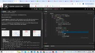 YouTube video 'Leetcode 2711. Difference of Number of Distinct Values on Diagonals (matrix)'