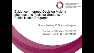Evidence-Informed Decision Making Methods and Tools for Students in Public Health Programs