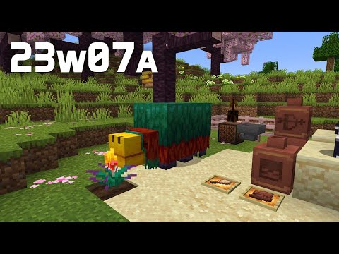 News in Minecraft Snapshot 23w07a: Sniffer! Cherry Wood! Archaeology! Interactions!
