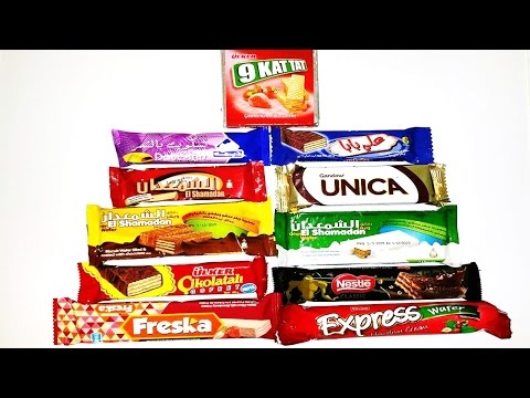 Trying out a lot of candy bars from different countries
