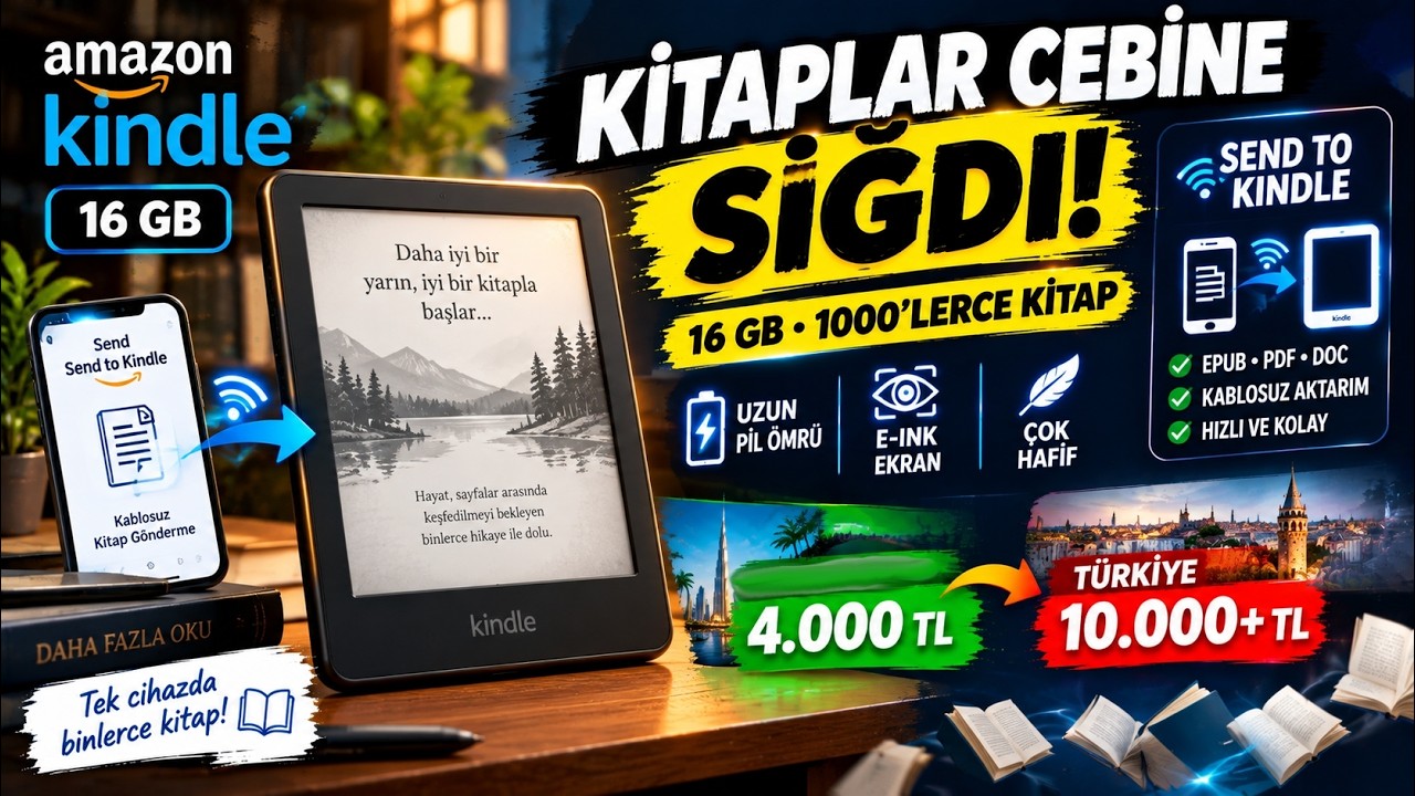 158 Gramlık Dev Kitaplık! Amazon Kindle | 4.000 TL'lik Kindle! Türkiye'de Neden 10.000 TL?