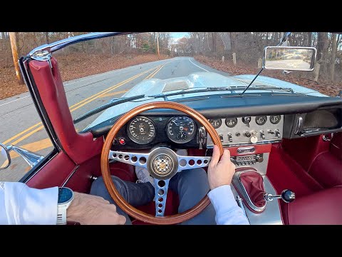 1963 Jaguar XKE Series I 3.8L Roadster - Driving The E-Type In New England Fall (POV Binaural Audio)